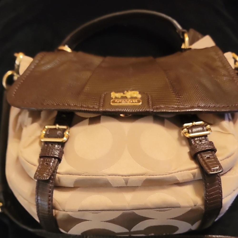‼️SOLD‼️Coach Brown and Tan Satchel with Gold Hardware